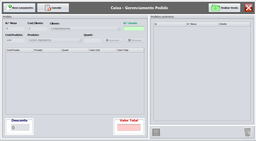 Caixa - Gerenciamento Pedido