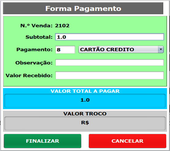 Forma Pagamento